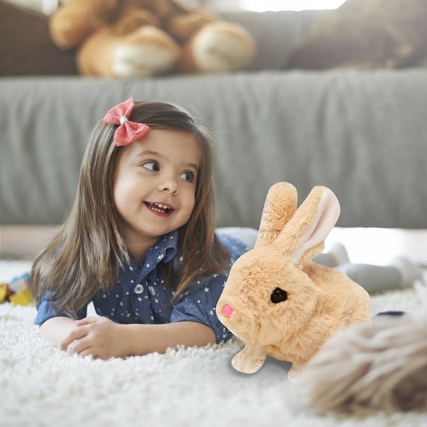 Peluche Conejo Interactivo De 18 Cm – Camina, Salta, Mueve Orejas Y Emite Sonidos – Incluye Zanahoria De Juguete – Regalo Para Pascua Y Cumpleaños