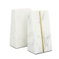 thumbnail image 6 of CosmoLiving by Cosmopolitan 3" Geometric 6 lbs White Marble Bookends with Gold Inlay (Set of 2), 6 of 8