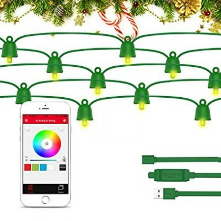 Smart Seal Patio Perfect PLAYBULB Waterproof 33ft/10m Smart Led string lights, USB / Battery powered - for Indoor & Outdoor Use - Perfect for Bedroom Lighting, Wedding Lights, Patio Lights, Dancing Lights, Party Lights & More ()