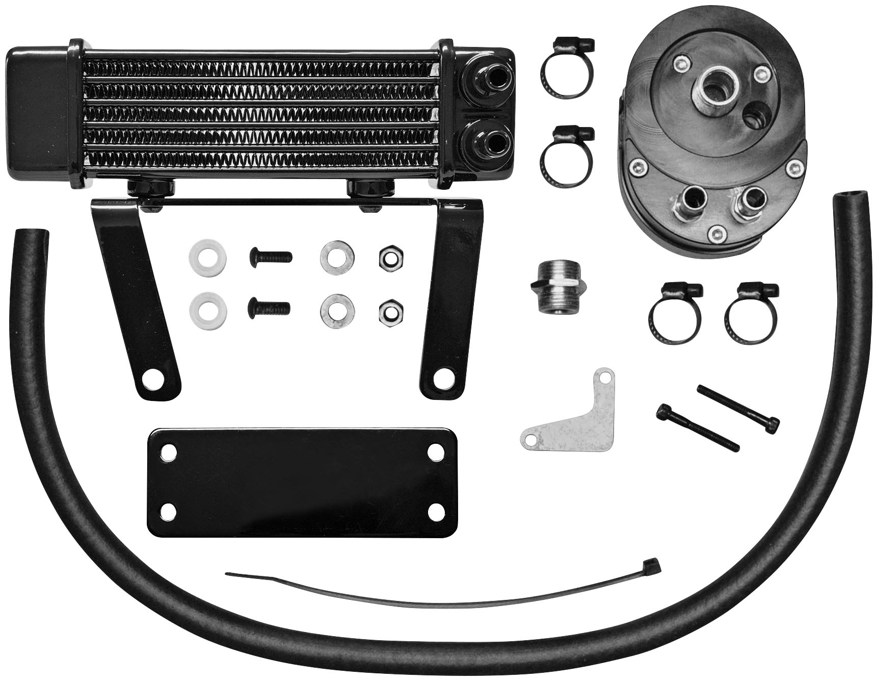 Jagg 7501290 Horizontal 6 Row Oil Cooler Low Mount Black