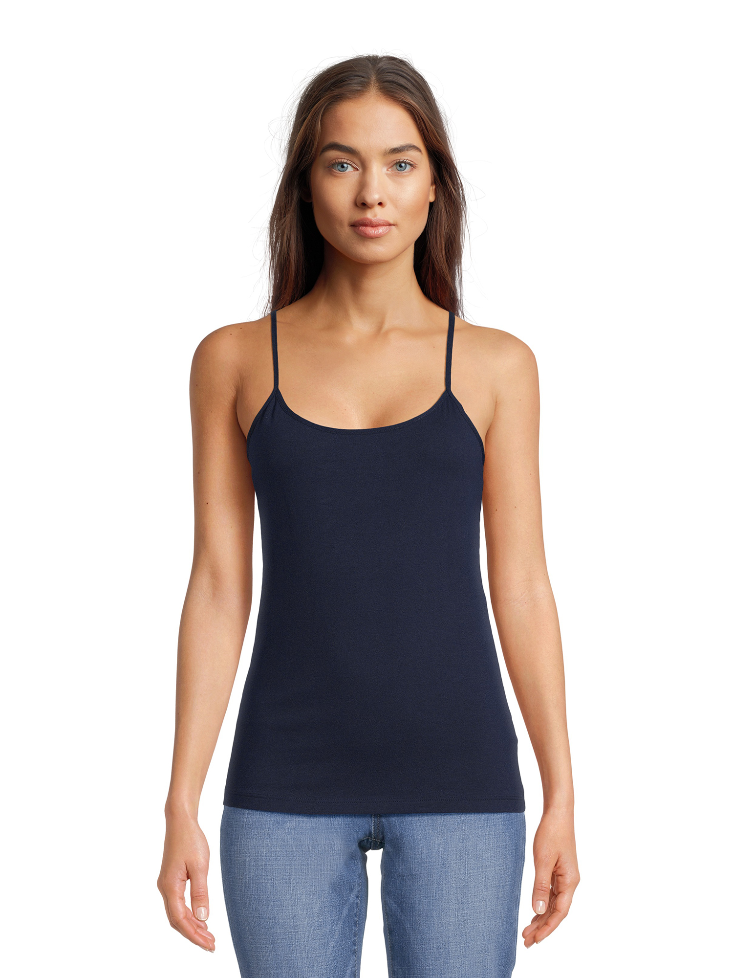 Time and Tru Women’s Cami Top with Adjustable Straps, Sizes XS-XXXL