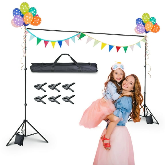 Yescom 7 x 10Ft Adjustable Backdrop Stand Photography Background Support System Kit Live Stream Party Classroom Stage for Puppets