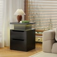 thumbnail image 6 of Lofka Modern Nightstand with Charging Station, RGB LED Light & Storage – Bedside Table with USB & AC Outlets, 2 Wooden Drawers, Multi-Color Remote Control, Easy Assembly, 6 of 11