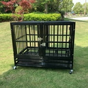 Walnest 37 Heavy Duty Dog Playpen Crate Kennel Cage with Tray & Wheels,Medium