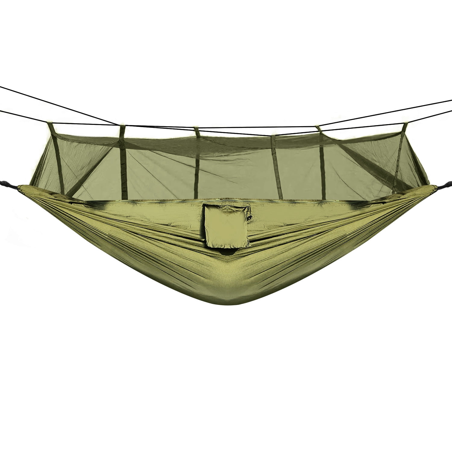 Moclever 2 Persons Camping Hammock, Nylon Swing Hanging Bed 600lbs Load with Mosquito Net, Green
