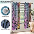 thumbnail image 3 of Yayeee Window Curtains Light Filtering 63"x42" Grommet Panel Pair Home Living Room Decor, Pink Wavy Plaid, 3 of 7