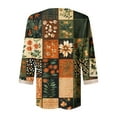 thumbnail image 4 of Xuyuer Women's Printed V-Neck 3/4 Sleeve Blouse, Loose Fit Casual T-Shirt Top for Spring and Summer Outfits, 4 of 5