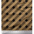 thumbnail image 1 of Soimoi Brown Cotton Cambric Fabric Diagonal Stripe Print Fabric by Yard 56 Inch Wide, 1 of 3