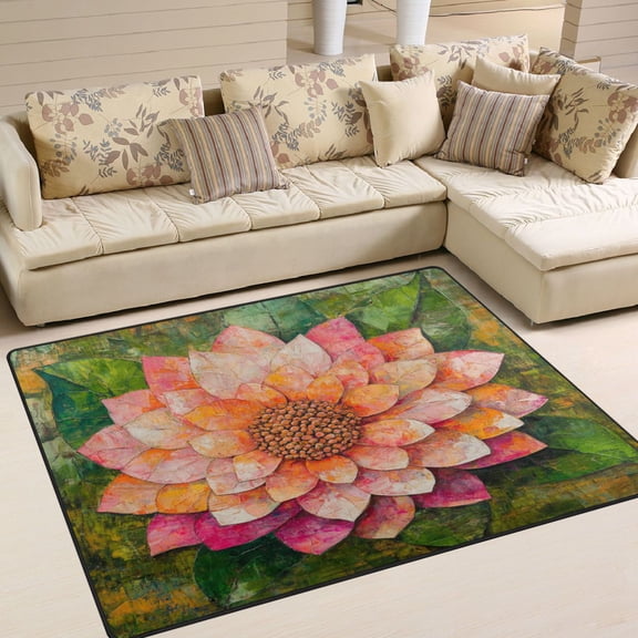 WOBOGO King Flower Carpet Non-Slip Rugs Soft Doormat 6348in Living Dining Room Bedroom Decorative