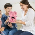 thumbnail image 2 of Oso de peluche rosa, oso de flores, flor eterna para escaparate, cumpleaños, Navidad, regalo del día de San Valentín (rosa claro), 2 of 5