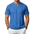 thumbnail image 2 of Dresfit Men's T Shirts V Neck Short Sleeve Athletic Shirts 2026 Summer Breathable Gym Tops Loose Moisture Wicking Big and Tall Running Tees Blue, 2 of 7