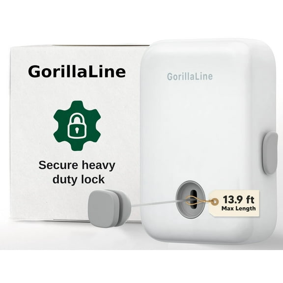 GorillaLine - Retractable Clothesline Indoor Outdoor Clothes Line | Heavy Duty Clothes Drying Laundry Line | Wall Mounted Drying Rack Clothing Line