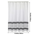 thumbnail image 3 of CheAAlet Striped Printed Bathroom Partition Curtain Dark Gray Perforated Bathroom Curtain Waterproof and Stylish Patterned Shower Curtain with Weighted Hem for Privacy, 3 of 6