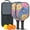 Black-3, variant on Pickleball Paddles Set Of 2, Fiberglass Surface, Ice Crystal Print, 4 Balls & Bag