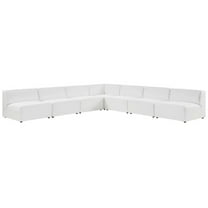 Modway Mingle Vegan Leather 7-Piece Sectional Sofa in White