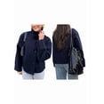 thumbnail image 3 of Women Crop Pea Coat Winter Loose Casual Short Jacket Outwear S, 3 of 7
