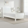 thumbnail image 6 of Vele Twin Size Bed with Panel Headboard- Sleigh Design- White Wood Finish, 6 of 6
