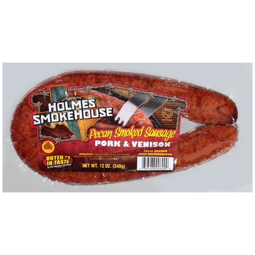 Holmes Smokehouse Pecan Smoked Pork & Venison Sausage, 12 oz by Double R Supply