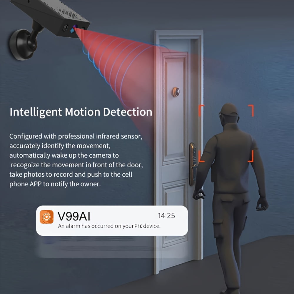 Mini Wireless Security Camera: Full HD, Night Vision, Motion Detection, Voice Recording, Built-in AP Hotspot, No Internet Required, Easy Install, Cloud Storage for Home, Baby, Pet - Black