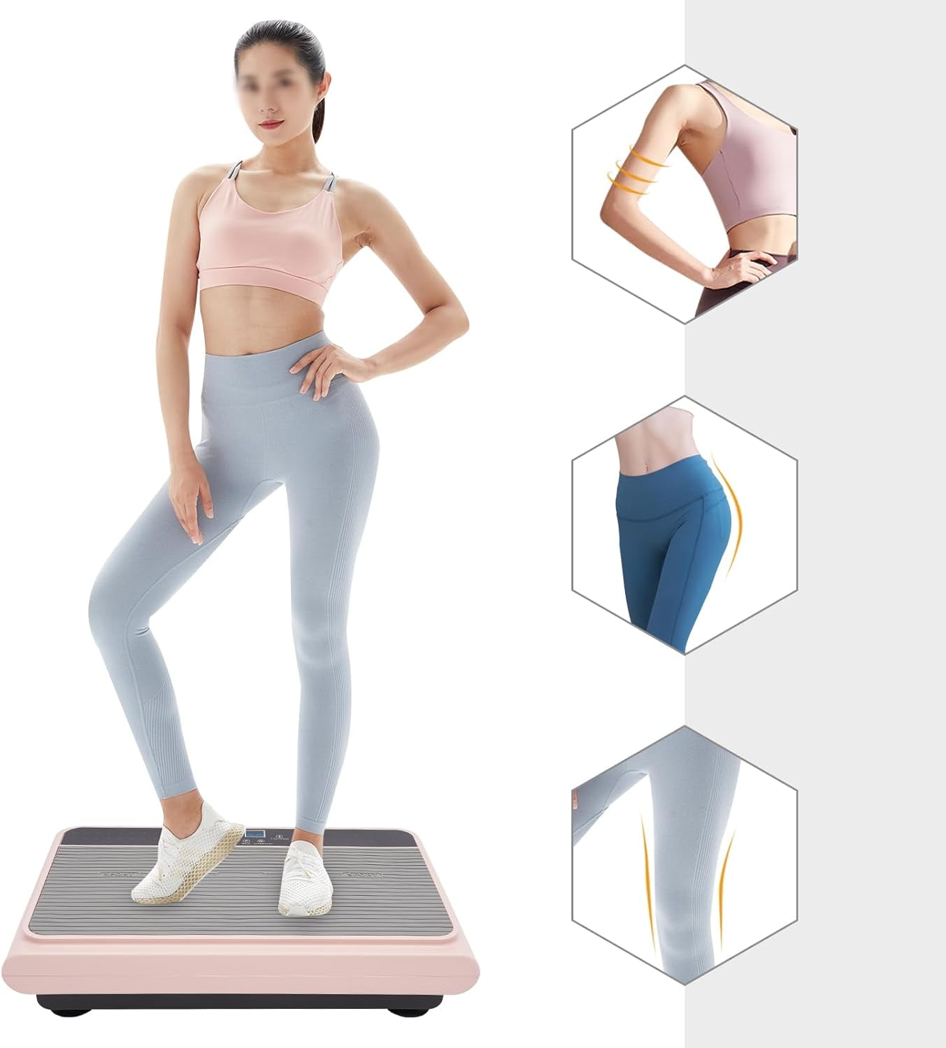 Miumaeov Vibration Plate Exercise Machine, Whole Body Workout Vibration Fitness Platform, Home Training Equipment for Weight Loss & Toning