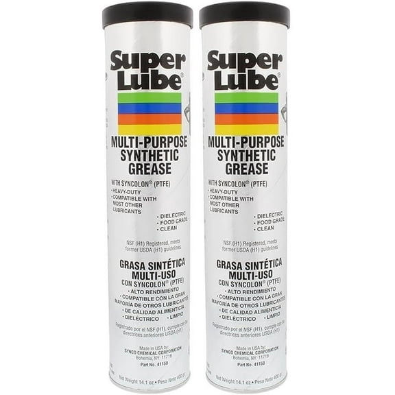 Super Lube Synthetic Multi-Purpose Grease - Heavy-Duty - 2 Pack, 14.1 Oz/400G, Clear