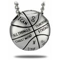 thumbnail image 2 of Men's Stainless Steel 3-D Mini Basketball Pendant Necklace-Phil 4:13 by Shields of Strength, 2 of 4