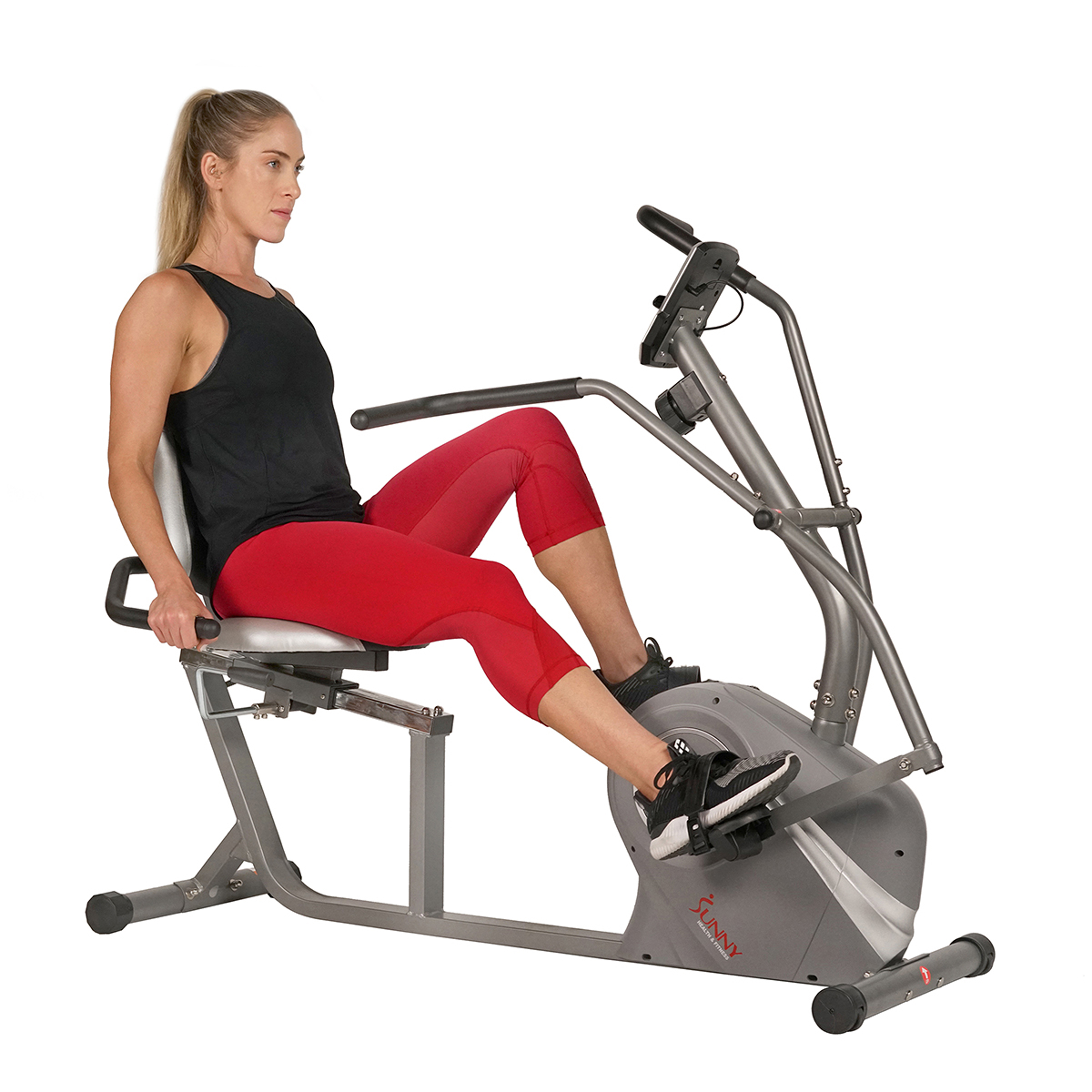 Sunny Health & Fitness Cross Trainer Magnetic Recumbent Bike with Arm Exercisers - SF-RB4936 - image 8 of 11