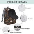 thumbnail image 4 of Rooster and Foliage Black Pattern Backpack for School, Cute School Bag with Adjustable Shoulder Straps and Padded Back, 15.7"x11.8"x5.5", 4 of 5