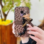 LYM-Phone Case For Samsung Galaxy S9/SM-G9600, Skin-friendly feel Anti-knock Black pearl pendant Back Cover Bear bracelet cute Dirt-resistant silicone Simplicity Cartoon soft case