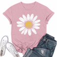 thumbnail image 2 of NAMTYQX Spring Tops for Women 2025 Short Sleeve Graphic Trendy Fullprint Loose Fitting Stretch Cool Plus Size Crewneck Women's Blouses Pink Size L, 2 of 5