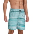 thumbnail image 2 of Fotbe Teal Turquoise Wood Pantalones Cortos de Pijama para Hombre, Ropa de Dormir, Pantalones de Pijama Cortos para Hombre-XX-Large, 2 of 6