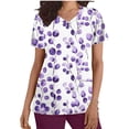 thumbnail image 2 of Gamivast Scrubs for Women Print V-Neck Short Sleeve Nursing Scrubs Tops with Pockets Soft Stretch Breathable Scrub Nursing Uniform, 2 of 5