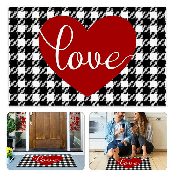 Valentines Day Decorations Valentine's Day Floor Mat Love Shaped Doormat Indoor Outdoor Entrance Bathroom Door Mat Valentine's Day Carpet 1 Carpet