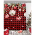 thumbnail image 5 of Red Christmas Balls Shower Curtain, Xmas Poinsettia Botanical Plaid Waterproof Washable Boho Funny Cute Shower Curtains Set for Bathroom Farmhouse Bathtubs Decor with Hook, 36"Wx72"L, 5 of 7