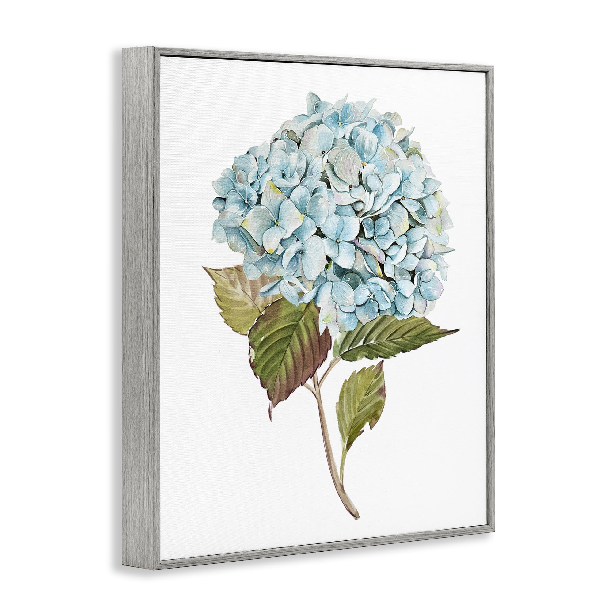 Stupell Industries Simple Hydrangea Bud Botanical & Floral Painting Gray Framed Art Print Wall Art, 11 x 14