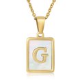 thumbnail image 1 of 26 English Letters (A-Z) Necklace For Women Titanium Steel Stainless Steel Pendant Necklace Pearl Shell Oil Drop Necklace As Gift For Wife , Daughter, Friend, 1 of 7