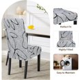 thumbnail image 5 of Dining Room Chair Covers Set of 6, Stretch Printed Parsons Chair Slipcovers Spandex Removable Washable Kitchen Chair Protector Cover for Dining Room, Hotel, Ceremony (Grey Lotus+White Texture), 5 of 6