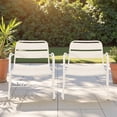 thumbnail image 3 of Tcbosik 2 Pack Metal Patio Chairs, Outdoor Armchair for Garden Backyard Porch, Matte White, 3 of 11