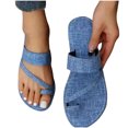 thumbnail image 4 of Anuirheih Slip on Sandals Women,New Summer Flat Bottomed Women's Shoes, Beach Sandals, Casual Outerwear Slippers(Light Blue), 4 of 5