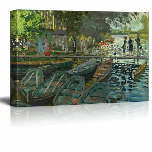 wall26 Bathers at La Grenouillere by Claude Monet - Canvas Print Wall Art Famous Painting Reproduction - 16" x 24"