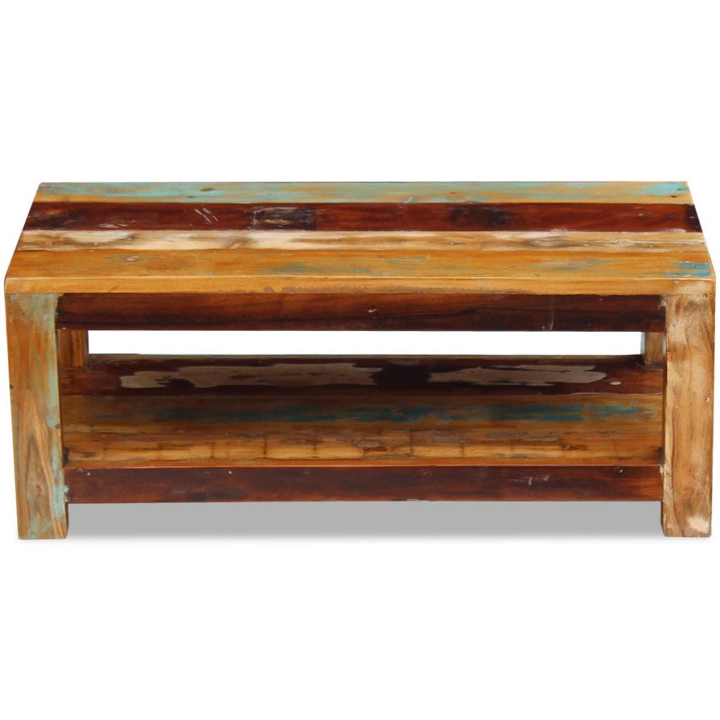 Kepooman Modern Rectangle Reclaimed Wood Coffee Accent Table for Living Room Bedroom, 35.4" x 17.7" x 13.8", Brown Kepooman Modern Rectangle Reclaimed Wood Coffee Accent Table for Living Room Bedroom, 35.4" x 17.7" x 13.8", Brown