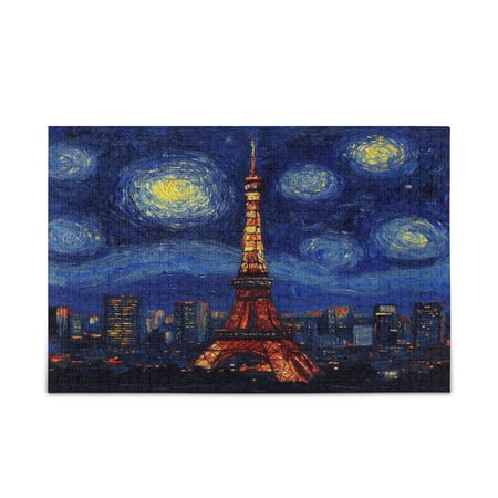 WOBOGO Tokyo Tower Night View Puzzle Challenge 500 Piece Jigsaw Suitable for Game Night Finished Size 20.5 x 14.9in