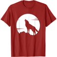 thumbnail image 1 of Lone Wolf Howling at the Moon Ululate Jackal Animal for Men T-Shirt, 1 of 1