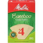 Melitta #4 Bamboo Paper Cone Coffee Filters, 80 Count