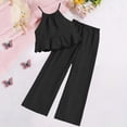thumbnail image 5 of OGLCCG Girls Summer Outfit Set Sleeveless Ruffle Hem Tank Top and Wide Leg Pants Two Piece Girls Lightweight Outfits 4-15 Years, 5 of 7