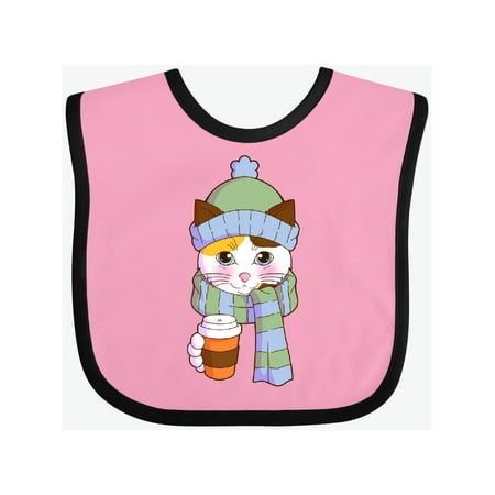 

Inktastic Cute Calico Cat in Scarf and Hat Gift Baby Boy or Baby Girl Bib