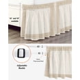 thumbnail image 3 of Cream Retro Greek Key Bed Skirt Queen Size,Geometric Greece Ancient Farmhouse Rustic Wrap Around Bed Skirting with Adjustable Elastic Strap,Dust Ruffle Pleated Bedskirts 18 Inch Drop for Bedroom Beds, 3 of 9