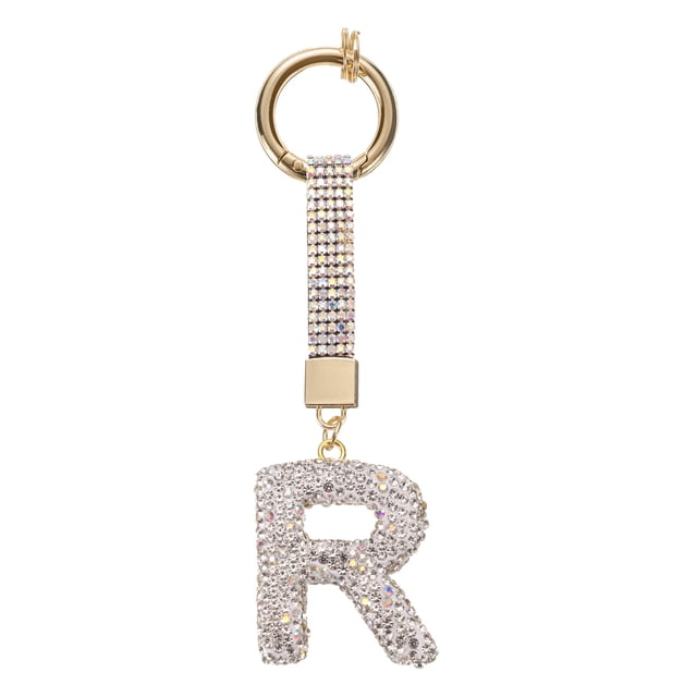 Encanto de letra R de Uxcell con rhinestones para hacer joyas, blanco