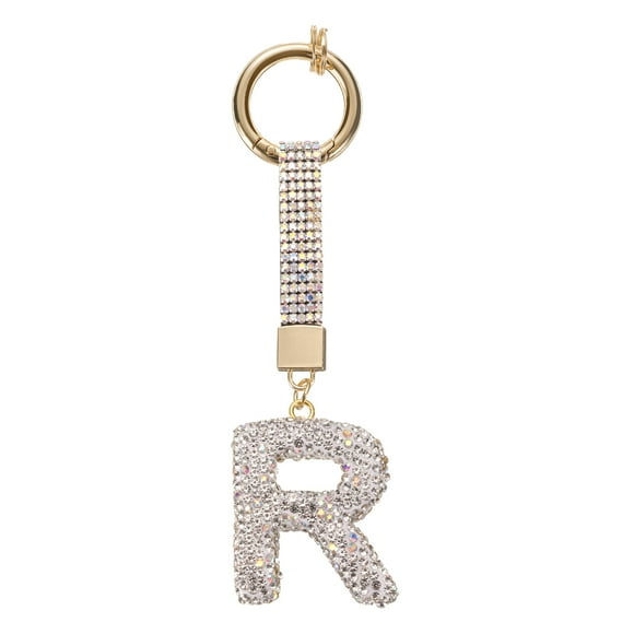 Encanto de letra R de Uxcell con rhinestones para hacer joyas, blanco