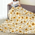 thumbnail image 6 of Pofeuu Brown Leaf Sunflower Print Ultra-Soft Micro Fleece Blanket,for Bed Or Sofa,All Season Throw Blankets Flannel Blanket-50"x40", 6 of 7